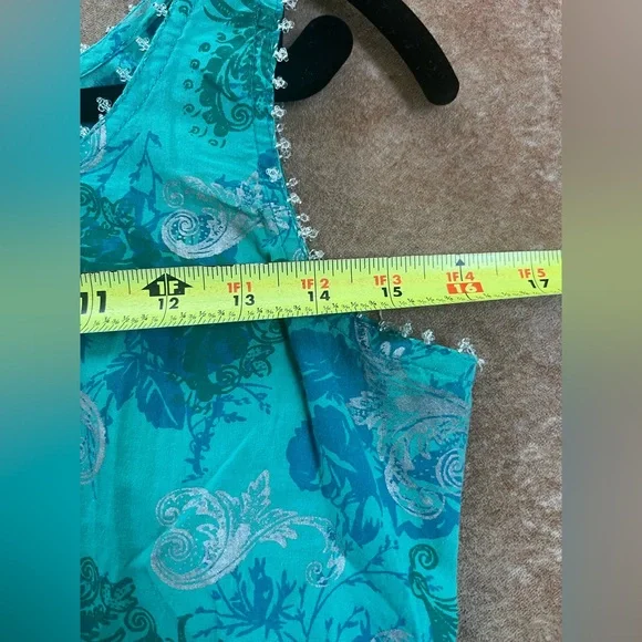 Vintage Indian block, print tunic cotton, BoHo festival, mini sundress s - Picture 7 of 10